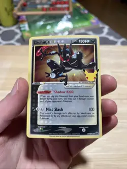 Pokemon Greninja TCG Star SWSH144 Celebrations Black Star Promo Shiny Holo SWIRL - Image 1