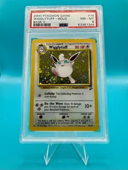 Pokemon TCG 99 Wigglytuff 19/130 Base 2 Vintage Holo Rare PSA 8 - Image 1