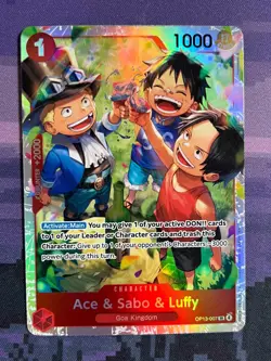 Ace & Sabo & Luffy SR One Piece OP13-007 Carrying On His Will Foil Near Mint NM - Image 1