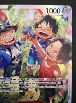 One Piece Carrying On His Will #OP13-007 Ace & Sabo & Luffy SR NM/M - Image 3
