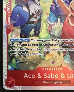One Piece Carrying On His Will #OP13-007 Ace & Sabo & Luffy SR NM/M - Image 4