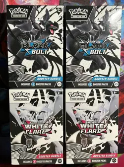 Pokemon TCG: SV10.5 Black Bolt & White Flare Booster Bundle (2 Each, Lot of 4) - Image 1