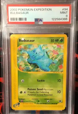 PSA 9 MINT 2002 Pokemon Expedition Common 94/165 Bulbasaur - Image 1
