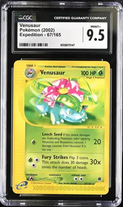 CGC 9.5 MINT+ Venusaur 2002 Expedition 67/165 Pokemon Card - Image 1