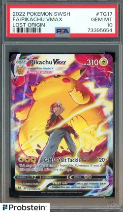 2022 Pokemon SWSH Lost Origin #TG17 Pikachu Vmax FA PSA 10 GEM MINT TCG PTCG - Image 1