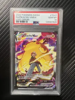 Pokemon SWSH Lost Origin 2022 Pikachu VMAX #TG17 FA PSA 10 Gem Mint - Image 1