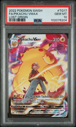 2022 POKEMON SWORD & SHIELD LOST ORIGIN #TG17 FULL ART/PIKACHU VMAX PSA 10 - Image 1