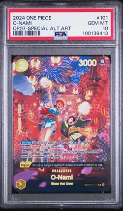 O - Nami One Piece TCG 2024 SP Alt Art PSA 10 #101 500 Years in the Future OP-07 - Image 1