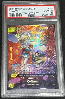 O - Nami One Piece TCG 2024 SP Alt Art PSA 10 #101 500 Years in the Future OP-07 - Image 1