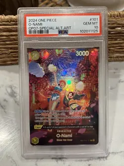 O Nami One Piece TCG 2024 SP Alt Art PSA 10 #101 500 Years in the Future OP07 - Image 1