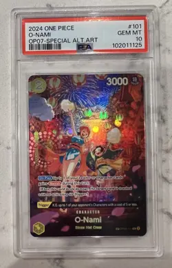 O Nami One Piece TCG 2024 SP Alt Art PSA 10 #101 500 Years in the Future OP07 - Image 2