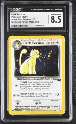 CGC 8.5 Dark Persian 2000 Black Star Promos 17 Holo Pokemon Card - Image 1