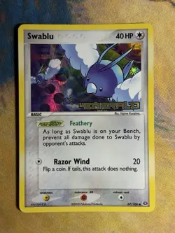 Swablu 67/106 2005 EX Emerald Pokemon Card Reverse Holo Foil Common Stamped MP - Image 2