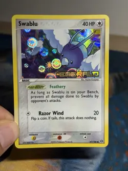 Swablu 67/106 2005 EX Emerald Pokemon Card Reverse Holo Foil Common Stamped MP - Image 3