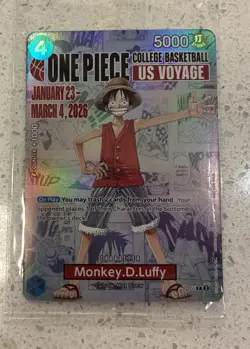 One Piece Monkey D. Luffy Rutgers Basketball Promo Card - Event Exclusive - Rare - Image 1