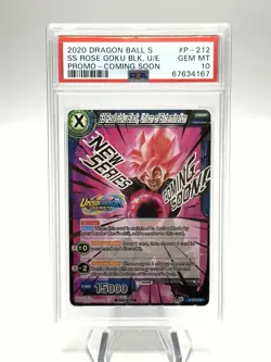 Dragon Ball Super CCG P-212 PR SS Rose Goku Black, Unison of Extermination PSA10 - Image 1