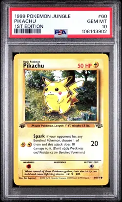 Pokemon Jungle 1st Edition Pikachu PSA 10 1999 #60/64 - Image 1