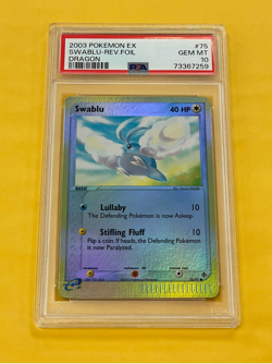 2003 Pokemon EX Dragon Swablu Reverse Holo Foil #75/97 PSA 10 - Image 1