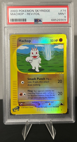 2003 POKEMON SKYRIDGE 74/144 MACHOP REVERSE FOIL PSA 9 - Image 1