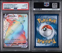 Pokemon Pikachu VMAX 188/185 Secret Rainbow Rare Vivid Voltage PSA 10 - Image 3