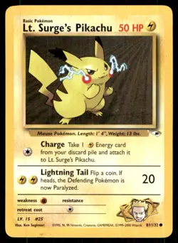 2000 Gym - Heroes Lt. Surge’s Pikachu Basic/Common #81 - Image 1
