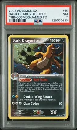 2004 POKEMON EX TEAM ROCKET RETURNS #15 DARK DRAGONITE-HOLO PSA 7 - Image 1