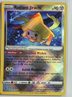 Radiant Jirachi SWSH12: Silver Tempest 120/195 NM Pokemon Card - Image 1