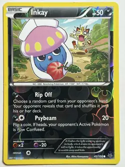 Inkay XY - Roaring Skies Reverse Holo 41/108 LP-MP Pokemon Card - Image 1