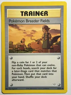 Pokemon Breeder Fields Neo Revelation 62/64 MP-LP Pokemon Card - Image 1