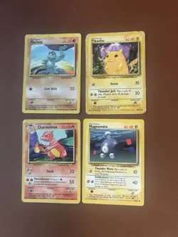 Lot Of 4 Damaged Base Set Pokemon Cards - Image 1