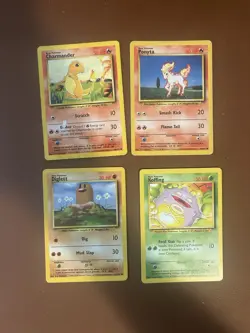 Lot Of 4 Base Set Pokemon Cards - Moderate Play To Heavy Play - Image 1
