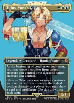 1x Tidus, Yuna's Guardian - Surge Foil - Borderless Near Mint MTG Magic - Kid Ic - Image 1