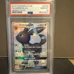 PSA 10 Umbreon GX 2019 Hidden Fates SV69/SV94 Full Art Pokemon TCG GEM MINT - Image 1