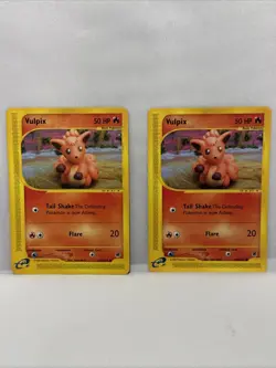 (2) Pokemon TCG Expedition Base Set Vulpix Card 136/165 - Image 1