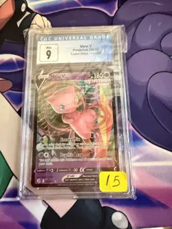 2021 Pokemon Sword & Shield Fusion Strike 113/264 Mew V Full Art CGC 9 Mint - Image 1