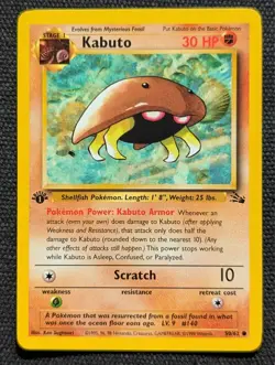 (Group of 2) 1st Edition Kabuto #50/62 - 1999 WOTC Pokemon Fossil - NM & LP - Image 5
