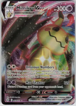 Pokemon Mimikyu VMAX Ultra Rare SWSH09: Brilliant Stars 069/172 NM - Image 1