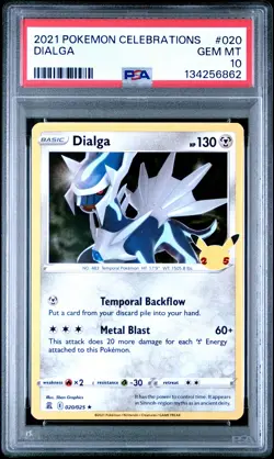 2021 POKEMON CELEBRATIONS #020 DIALGA PSA 10 - Image 1
