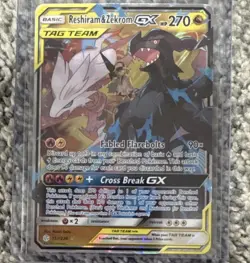 Pokemon TCG Reshiram & Zekrom GX TAG TEAM Ultra Rare Holo 157/236 English - Image 1