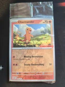 Charmander 004/165 - Gamestop PROMO Stamped Pokemon 151 REVERSE Holo SEALED/MINT - Image 1