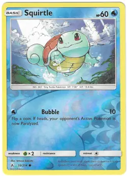 Pokemon Unbroken Bonds REVERSE HOLO SQUIRTLE 33/214 PACK FRESH - Image 1