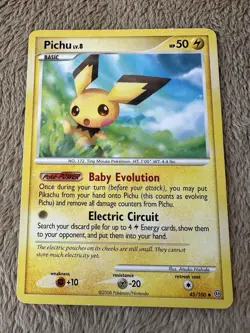 2008 Pokemon TCG DP Stormfront Pichu Lv.8 HP 50 Common Non-holo 45/100 LP/MP - Image 1
