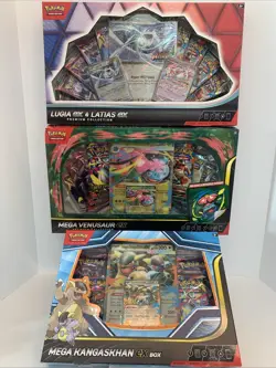 Lot Of 3 Pokemon Ex Box Set Lot Lugia Ex, Latias Ex, Venusaur Ex, Kangaskhan Ex - Image 1