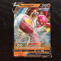 Medicham V 083/203 Pokemon Evolving Skies Sword & Shield Ultra Rare Holo Card NM - Image 1