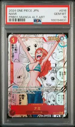 PSA10 Nami OP01-016 Manga Alt Art ONE PIECE The Best Japanese PRB-01 comic - Image 3