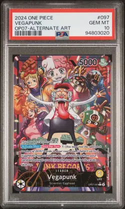 2024 ONE PIECE OP07-500 YEARS IN THE FUTURE ALTERNATE ART #097 VEGAPUNK PSA 10 - Image 1