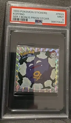 POKEMON CARD KOFFING PRISM 29 ARTBOX STICKER SERIES 1 #29 GRADED PSA 9 MINT - Image 2