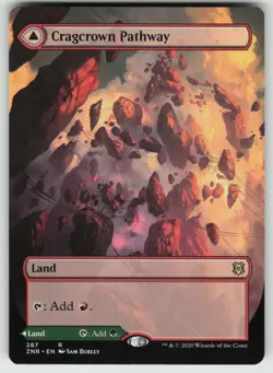 MTG Cragcrown Pathway (Borderless) Normal Zendikar Rising # 287 NM - Image 1
