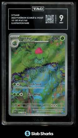 2023 POKEMON SV 151 - MEW EN #167/165 IVYSAUR ILLUSTRATION RARE TAG 9 - Image 1