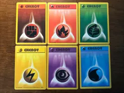 Pokemon Base Set Energy Card 97-102/102 (Lot of 6 cards) (Heavily Played) - Image 1